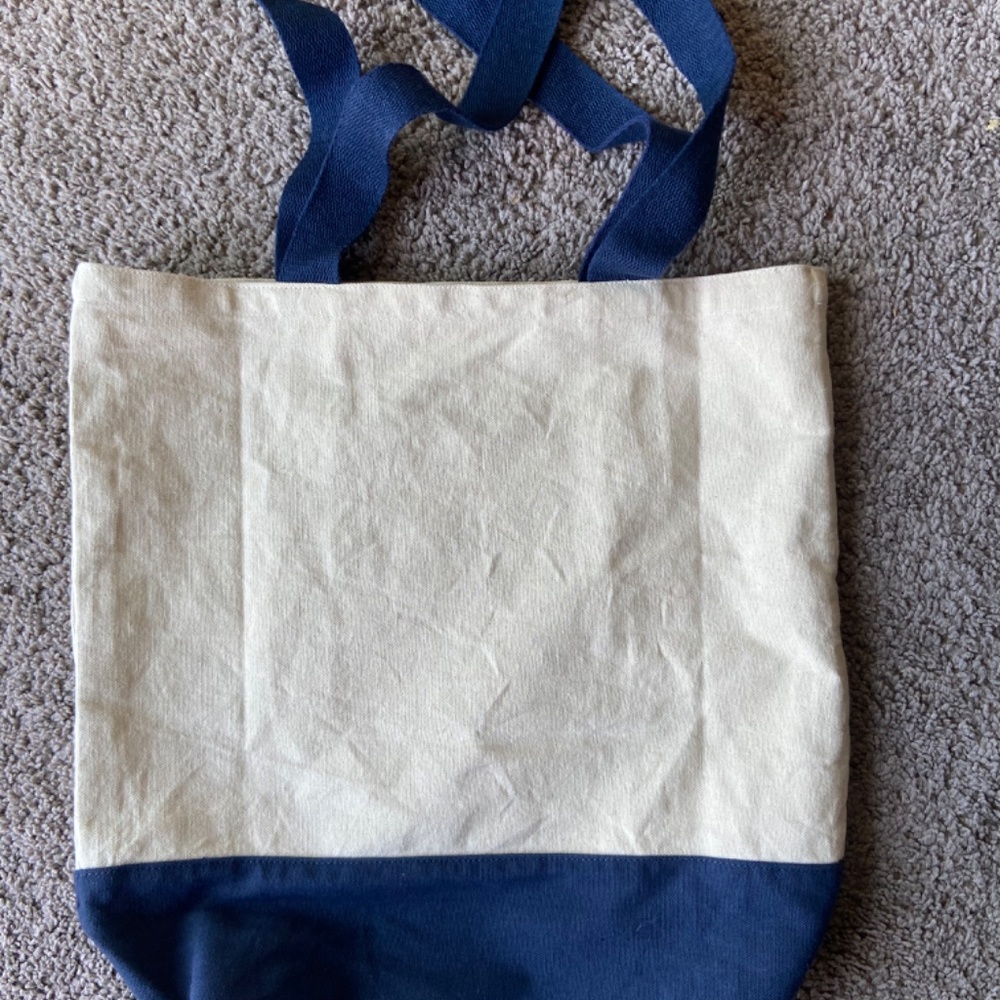 Faherty NEW Tote Bag Canvas Shopping Bag Reusable Logo inside pocket beach - Picture 3 of 3